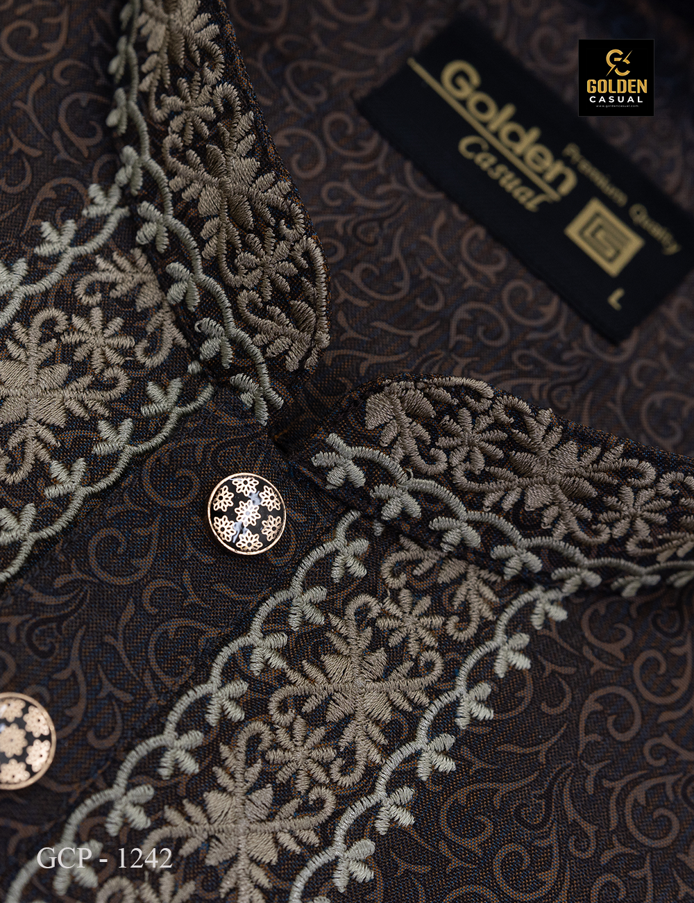 Overall jacket print, (Coffee)